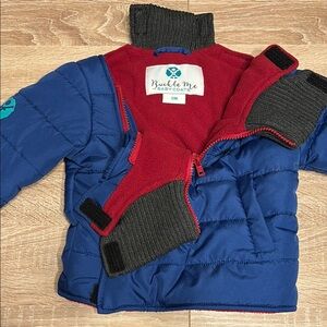 Buckle Me Baby Coat in Blue and Red